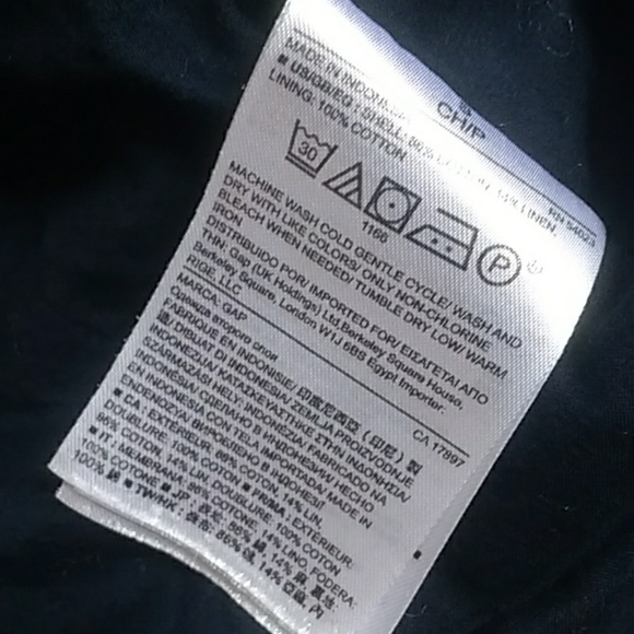 GAP Navy Blue Vertical Stripe Cotton Linen Skirt - Picture 6 of 7